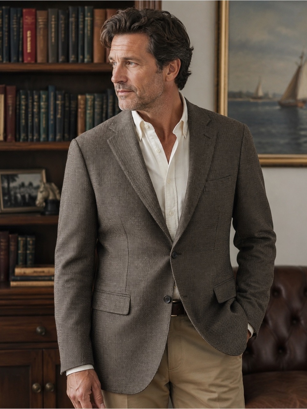 Ralph Lauren 100% Wool Houndstooth Sports Jacket- 42L